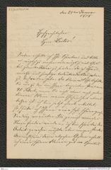 Nachlass Franz Steindachner, Brief von Hugo Schilling an Franz Steindachner (24.01.1878), Inv.Nr. 451.06, Seite 1